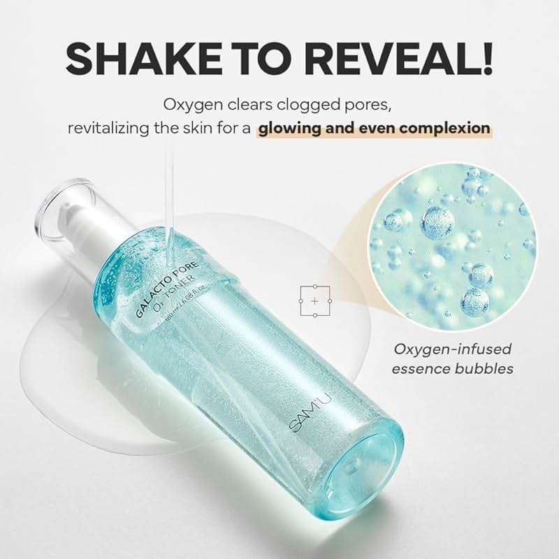 SAM'U Galacto Pore O2 Toner, Pore Refining & Hydrating Hyaluronic Acid Toner with PHA & Alcohol-Free Witch Hazel, Gentle Exfoliating Daily Care, Face Toner for Women, 6.08 fl oz - Image 2