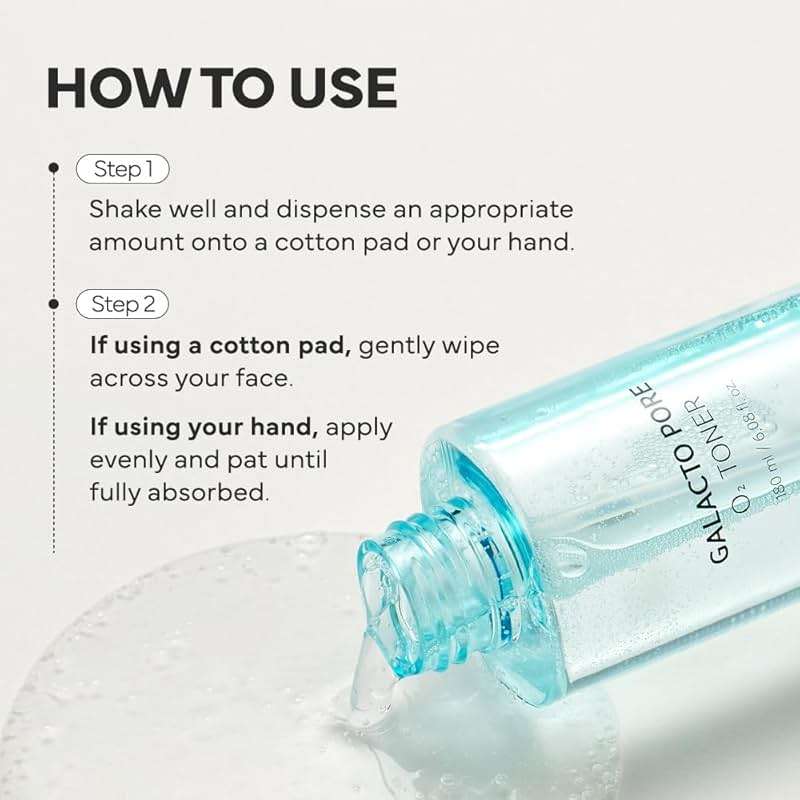 SAM'U Galacto Pore O2 Toner, Pore Refining & Hydrating Hyaluronic Acid Toner with PHA & Alcohol-Free Witch Hazel, Gentle Exfoliating Daily Care, Face Toner for Women, 6.08 fl oz - Image 5