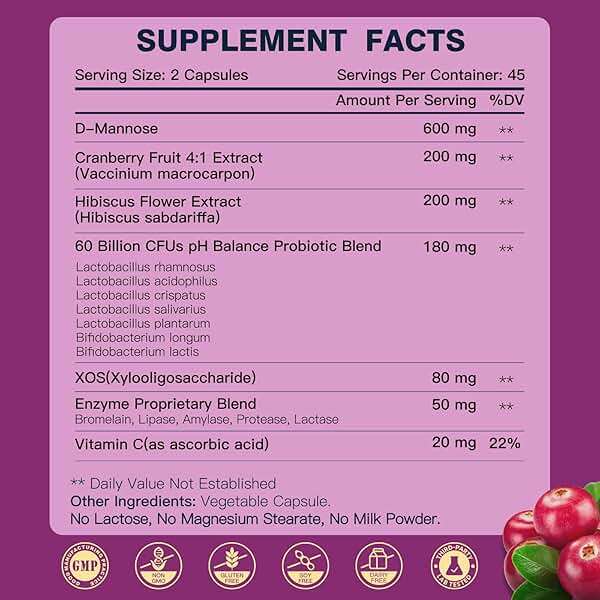 DRFOSTER Urinary Tract Health for Women, Vaginal Probiotics for Women pH Balance with D-Mannose, Cranberry, Probiotics and Prebiotics for Digestive Helath 90 Veggie Capsules - Image 2