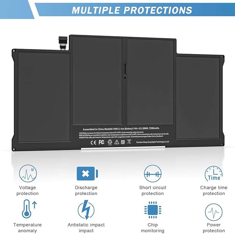 YUERYE A1466 Battery Compatible with MacBook Air 13 inch A1466(Mid 2012, Mid 2013, Early 2014, Early 2015,2017) A1369(Late 2010, Mid 2011 Version) 7200mAh fits A1496 A1405 A1377 [Upgraded 3.0] - Image 5