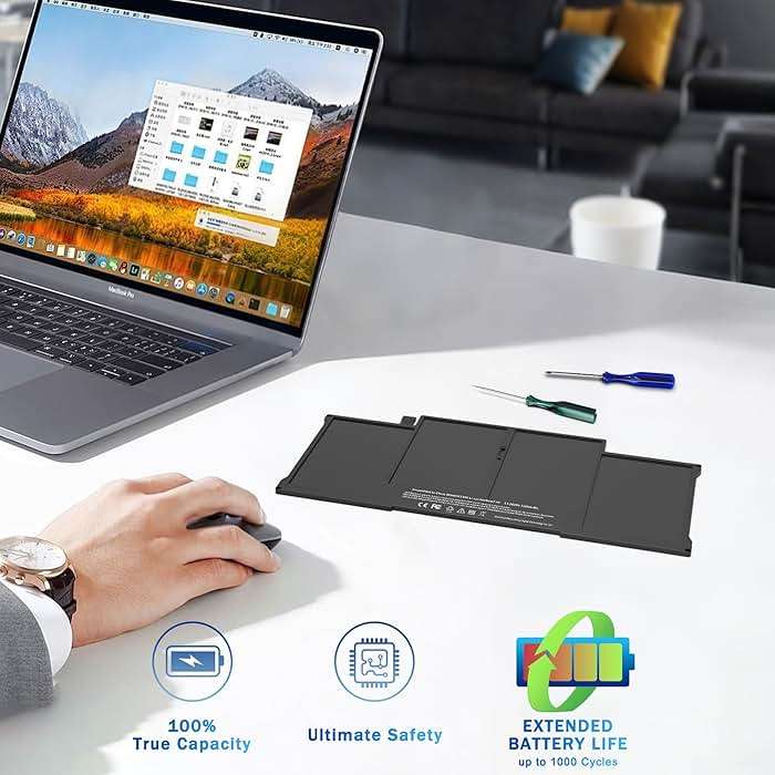 YUERYE A1466 Battery Compatible with MacBook Air 13 inch A1466(Mid 2012, Mid 2013, Early 2014, Early 2015,2017) A1369(Late 2010, Mid 2011 Version) 7200mAh fits A1496 A1405 A1377 [Upgraded 3.0] - Image 7