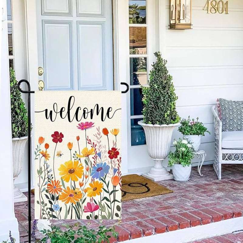 ARGOOFG Spring Summer Garden Flag 12x18 Inch Double Sided Outside Colorful Floral Daisy Flowers Outdoor Seasonal Holiday Welcome Yard Porch Decoration - Image 8