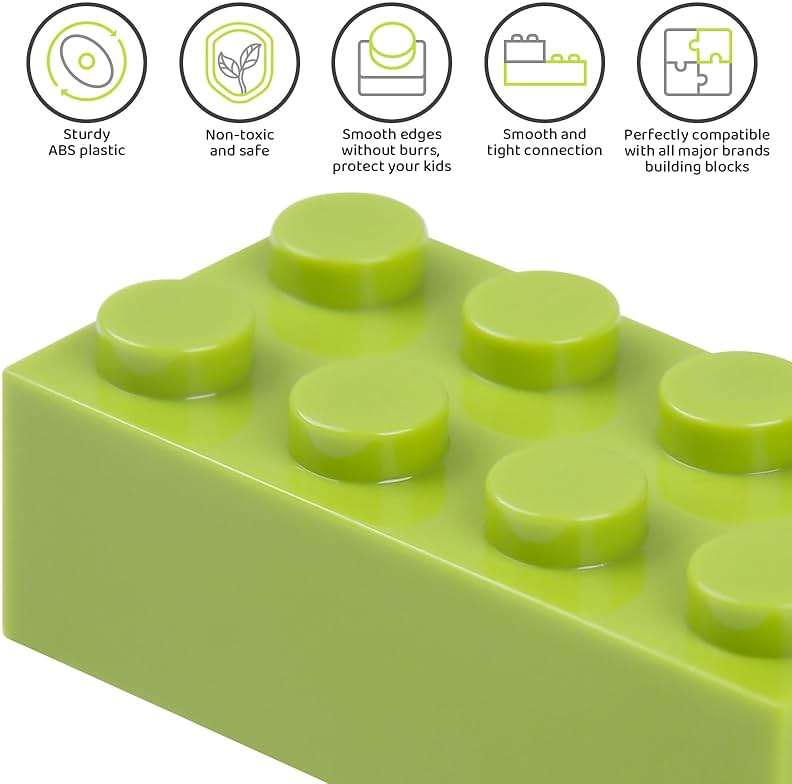 1100 Pieces Building Bricks, Compatible with Lego Classic Building Blocks Bulk with Baseplates, Doors Windows and Wheels, STEM Creative Construction Toys for 6 7 8 9 10 11 12 Year Old - Image 6