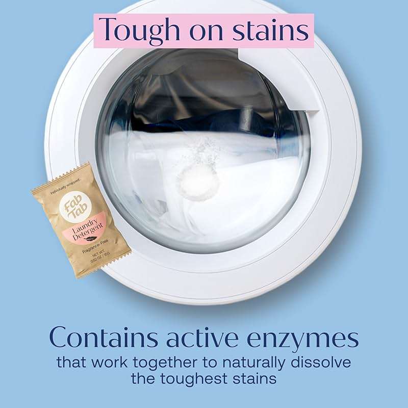 Fab Tab Laundry Detergent Tablets, Clean Ingredients, Sensitive Skin Friendly, Powerful & Gentle Clean, Unscented, Plastic-Free Alternative to Liquids, Laundry Pods and Sheets, 40 Count. - Image 3