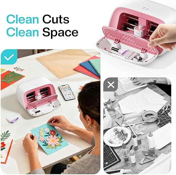 Likcut Vinyl Cutter Machine, Upgrade Cutting Machine Glee S501 for DIY Joy, Portable Smart Cutting Tool for Crafter, Sticker Decal Maker Printing for Family & School Fun Projects and Decorations, Pink - Image 5