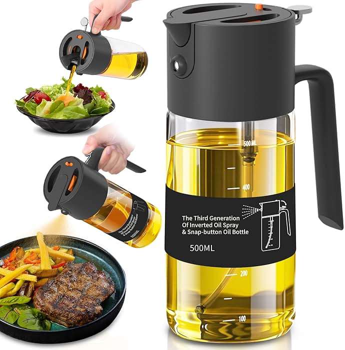 Costop Professional 500ml Glass Oil Sprayer - 3-in-1 Kitchen Tool: Fine Mist, Stream & Pour | Leak-Proof Design for Air Fryer, BBQ & Cooking | BPA-Free - Image 1