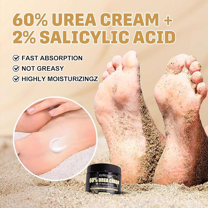 Clyecfra 60% Urea Cream with 2% Salicylic Acid, Urea Cream 60 Percent for Feet & Hands- Maximum Strength Moisturizer for Rough, Dry, Thick & Cracked Skin, Callus Remover, Deep Hydration, 150g - Image 7