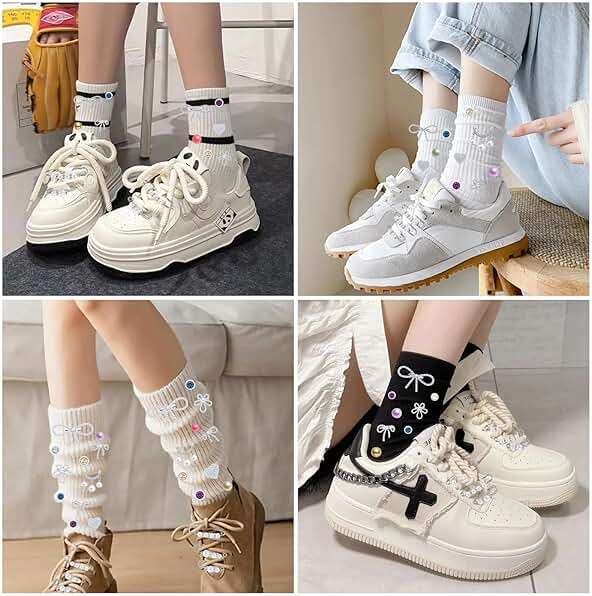 Odiwellan Shoe Charm & Sock Charms – Stylish Alloy Pins for Sneakers, Socks, Denim & Accessories, Easy Install Fashion Charms for Women & Girls - Image 4