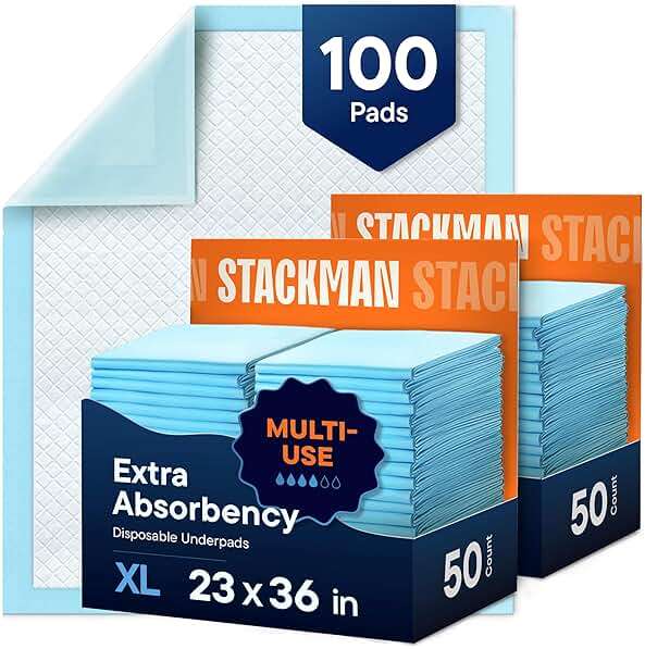 Chucks Pads Disposable [100-Pack] Adult Incontinence Underpads 23"x36" Large Super Absorbent Protective Bed Pads, Leak-Proof Pads – Pee Pads for Kids, Adults and Pets – Dog & Puppy Training Pads - Image 1