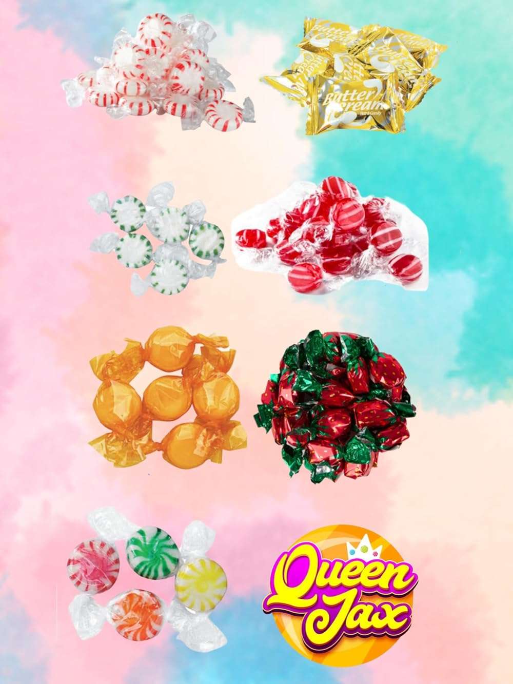 Bulk Hard Candy Individually Wrapped - 4 lb Hard Candy Mix, Perfect for Parties, Holidays, and Candy Bowls - Peppermint Candy, Butterscotch Candy, Cinnamon Disks, Fruit Hard Candy, and More - Image 2