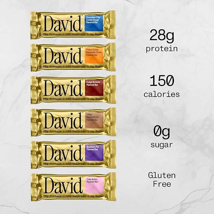 David High Protein Bars - 0g of Sugar, Low Carb, Gluten Free - 28g of Protein, 150 Calories - Variety 6 Pack (2x Peanut Butter Chocolate Chunk, 2x Chocolate Chip Cookie Dough, 2x Salted Peanut Butter) - Image 3