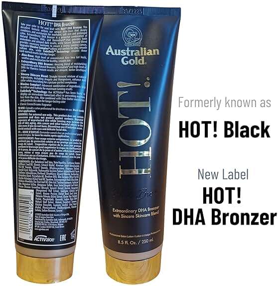 Australian Gold Hot! Bronze Extraordinary DHA Bronzer - 8.5 ounces, Tanning Lotion for Indoor or Outdoor use HOT! Black DHA Bronzer - Image 2