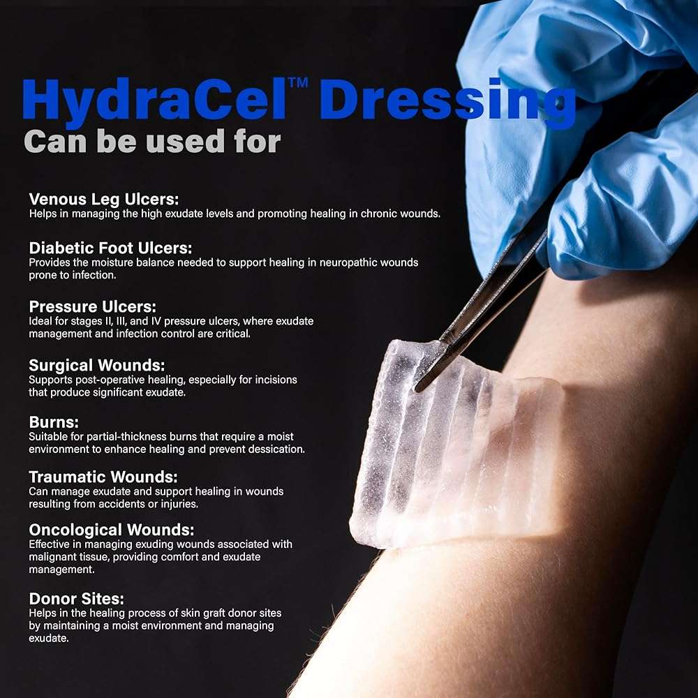 EVERLIT HydraCel Dressing | Sterile Dual-Layer Hydro-Fiber with Stitching | Advanced Extra Absorbent Pad for Heavily Exuding Wound Management | Chronic Wounds & Ulcers - Image 5