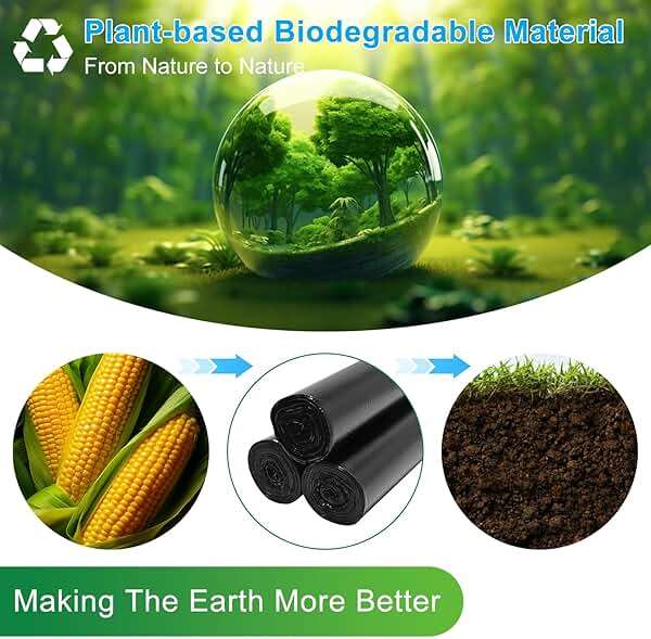 Portable Toilet Bags - 8 Gallon Camping Toilet Bags, Biodegradable Travel Potty Bag for Portable Toilet, Thickened Camp Toilet Waste Bags for 5 Gallon Bucket Toilet, Compostable Trash Bags - Image 4