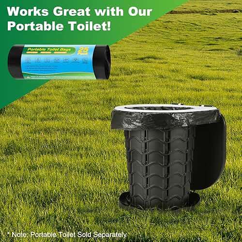Portable Toilet Bags - 8 Gallon Camping Toilet Bags, Biodegradable Travel Potty Bag for Portable Toilet, Thickened Camp Toilet Waste Bags for 5 Gallon Bucket Toilet, Compostable Trash Bags - Image 7