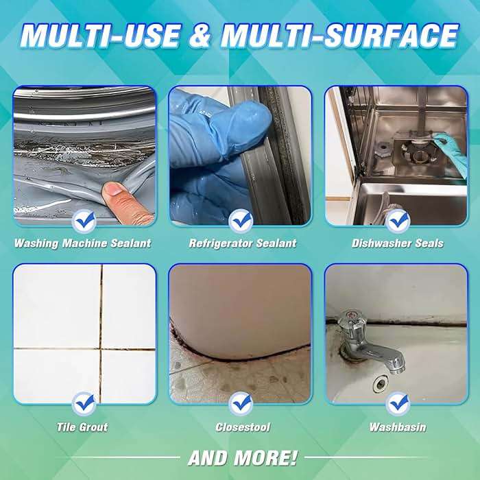 Balldanlu Mold Stain Cleaner Gel, 5.82 Fl oz All-Purpose Gel for Home Use on Washing Machine Gasket, Bathroom Grout, Sink, Shower, Caulk, and Front Loader Seal - Image 3