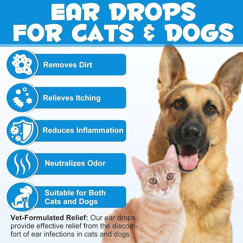 Redshine Ear Drops for Cats & Dogs-Dog Ear Infection Medication-Ear Mites Treatment-Dog Yeast Soothing Cleansing with 1% Hydrocortisone-Clean Pet Earwax-Mild and Effective (60ml) - Image 7