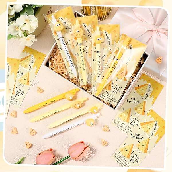 Sayglossy 20 Set Emotional Gift Bulk Support Cheese Ballpoint Pen Mini Positive Cheese Inspirational Bookmark Cards Halloween Party Favor for Student Teacher Employee Coworker Staff Medical Assistant - Image 5