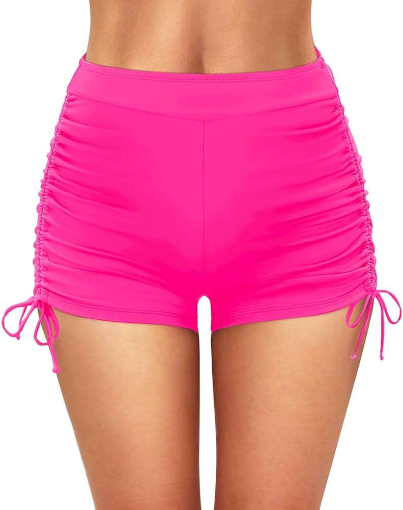 Yonique Women Swim Shorts High Waisted Swimsuit Shorts Tummy Control Bathing Suit Bottom Plus Size Boyshorts - Image 2