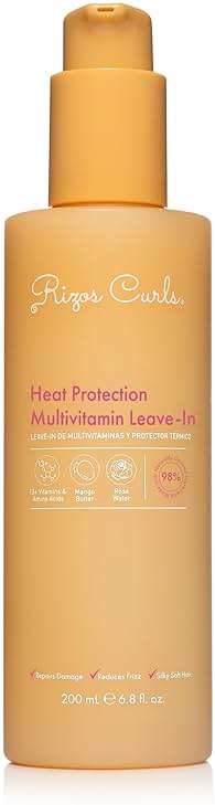 Rizos Curls Multivitamin Leave-In Heat Protection Up to 450°F – Strengthen, Repair & Add Shine to Straight, Wavy, Curly, Coily Hair Types 1a–4c – Sulfate & Paraben Free - Image 1