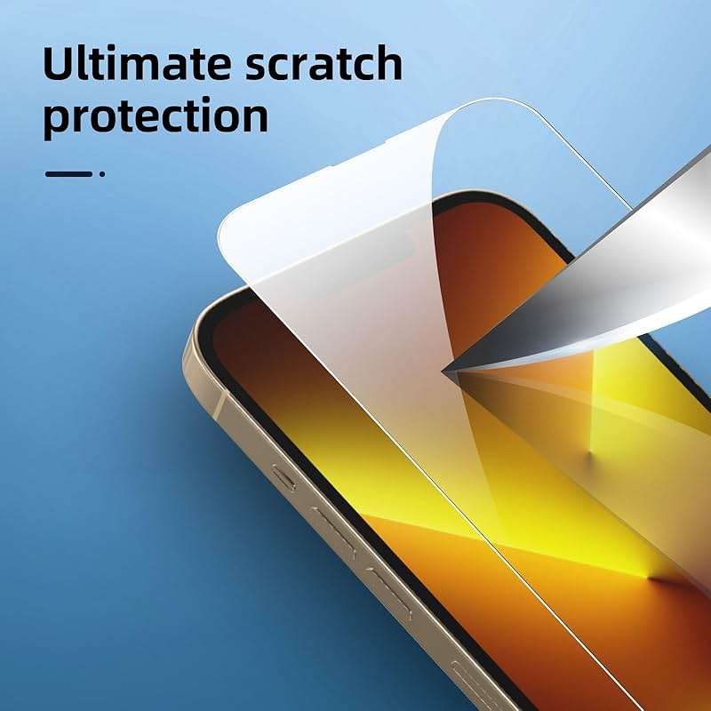 NEW'C 3x for iPhone 13 Pro Max Screen Protector (6.7 inches)+ 3x Camera Lens Protector, Sensor Protection + Dust Plug - Case Friendly Tempered Glass Film, Ultra Resistant - Image 5
