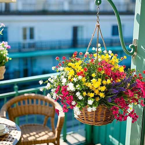Grunyia 20 Bundles Artificial Flowers for Outdoors, UV Resistant Fake Plants, Faux Plastic Flowers for Home, Window Box, Porch, Indoor, Cemetery, Fall, Summer Decor - Image 5