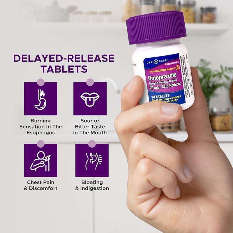 GeriCare Omeprazole Delayed Release Tablets 20mg Stomach Acid Reducer Pills for 24 Hour Heartburn Relief- Acid Reflux Medicine to Treat Frequent Heartburn- Anti-Acid Relief Tablets (42 Count) - Image 4