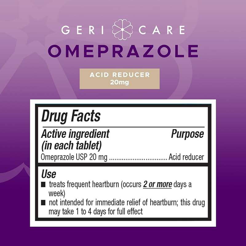GeriCare Omeprazole Delayed Release Tablets 20mg Stomach Acid Reducer Pills for 24 Hour Heartburn Relief- Acid Reflux Medicine to Treat Frequent Heartburn- Anti-Acid Relief Tablets (42 Count) - Image 8