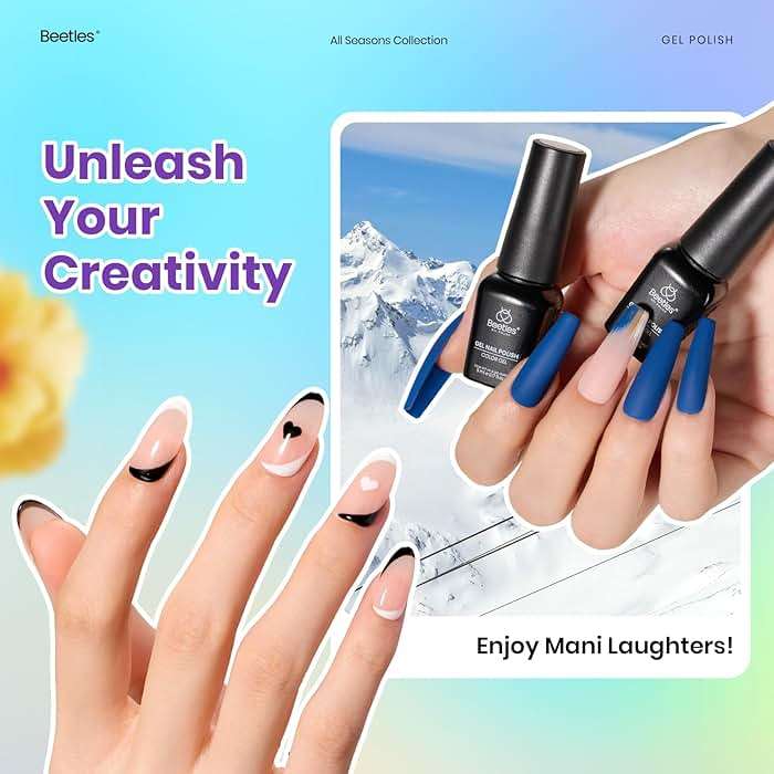 Beetles Summer Gel Nail Polish Set - Vibrarnt Holiday 55 Colors Neon Gel Polish Kit with 5 Pcs Base Glossy Matte Top Coat, Red Brown Pink Green Blue UV LED Soak Off Gel Gifts for Women - Image 3