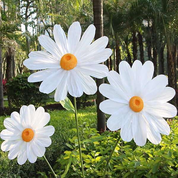 YOFNIRG Large Daisy Flowers Artificial 5.9 Ft Giant Paper Flowers Decoration Big Flowers Decor for Birthday Party Garden Office Home Wedding Graduation Shop Window Display(White) - Image 2