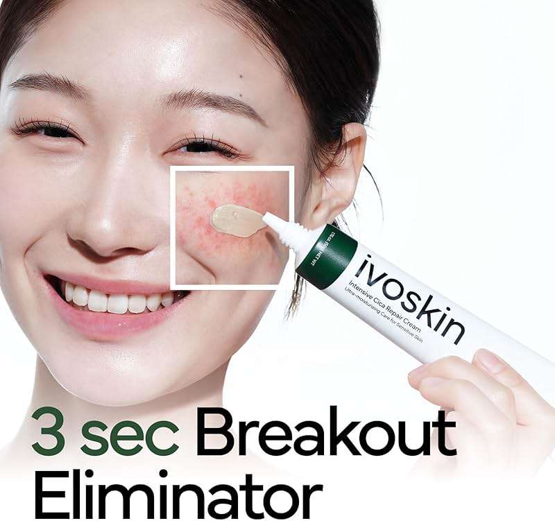 IVOSKIN Cica Redness Relief Treatment Cream, Soothing & Hydrating Green Correcting Moisturizer with Madecassoside, Helps Repair Skin Barrier for Sensitive Skin, Vegan, Korean Skincare (1.76oz / 50g) - Image 2