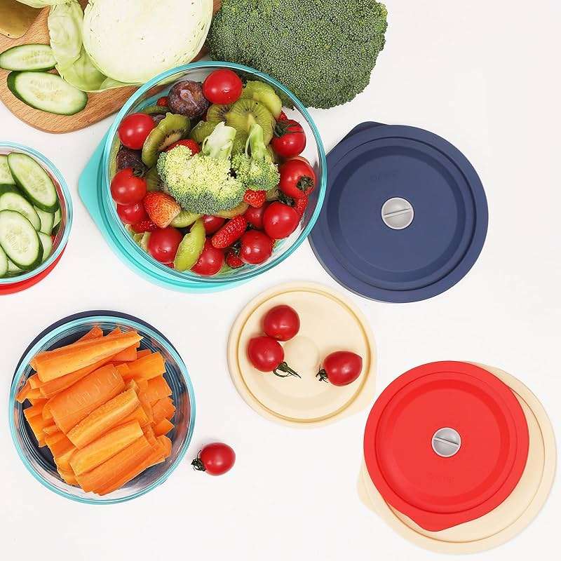 Replacement Lids for Pyrex 7202-PC 1Cup, 7200-PC 2Cup, 7201-PC 4Cup, 7402-PC 6/7Cup, 7210-PC 3Cup and 7211-PC 6Cup Rectangle, Silicone Cover for Glass Bowl 9 Pack - Image 2