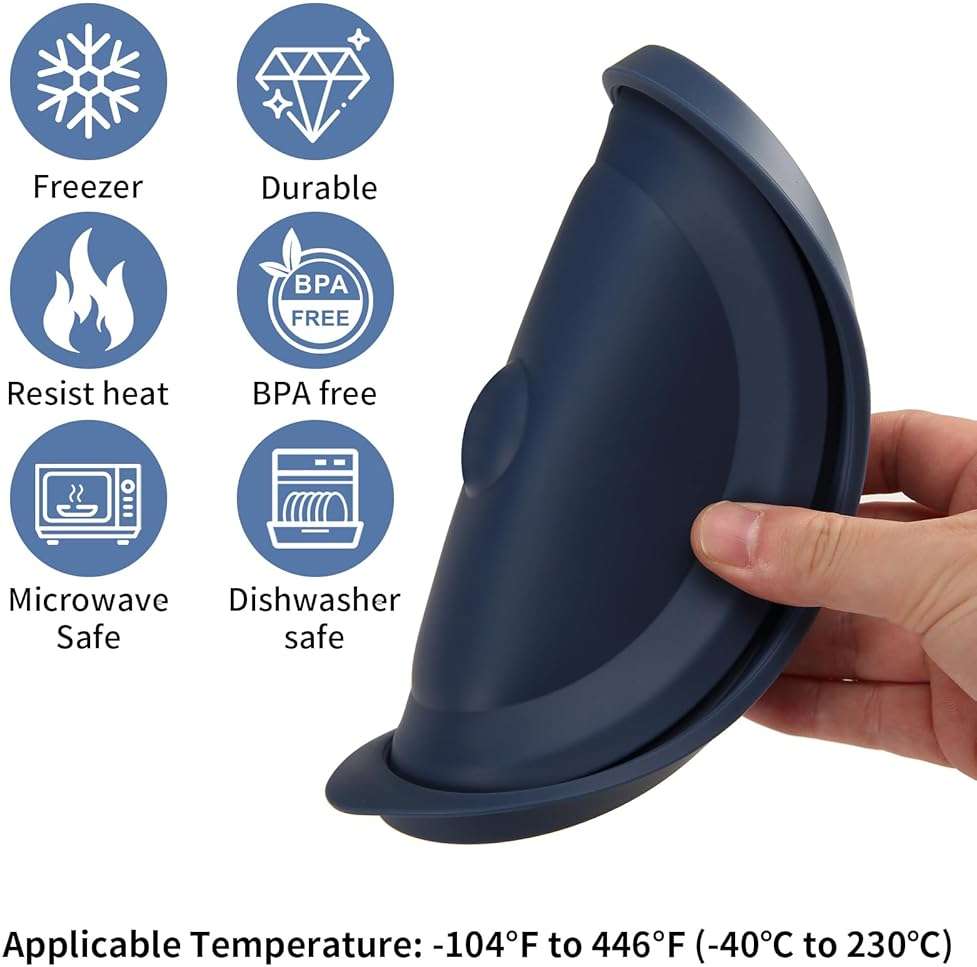 Replacement Lids for Pyrex 7202-PC 1Cup, 7200-PC 2Cup, 7201-PC 4Cup, 7402-PC 6/7Cup, 7210-PC 3Cup and 7211-PC 6Cup Rectangle, Silicone Cover for Glass Bowl 9 Pack - Image 4