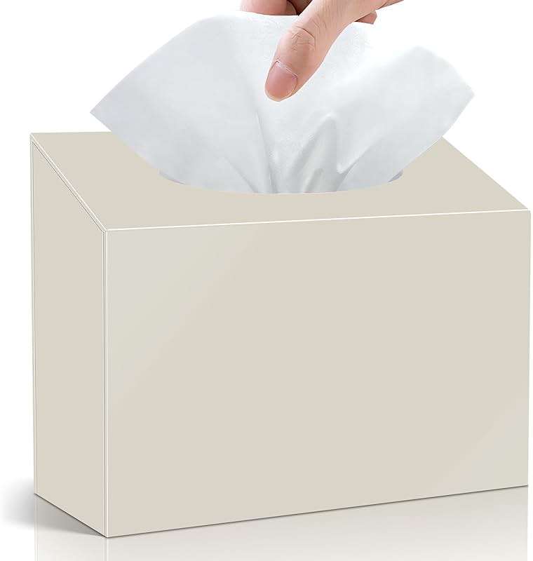 Acrylic Hand Towel Box Cover Compatible with Kleenex Disposable Hand Towels Wall-Mounted Paper Towel Dispenser Suitable for Tabletop, Bathroom, Car, and Office Use Valentine's Day Gifts (Beige) - Image 1