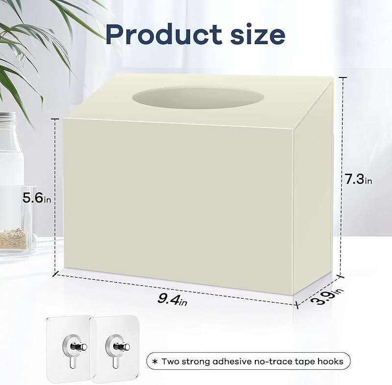 Acrylic Hand Towel Box Cover Compatible with Kleenex Disposable Hand Towels Wall-Mounted Paper Towel Dispenser Suitable for Tabletop, Bathroom, Car, and Office Use Valentine's Day Gifts (Beige) - Image 2