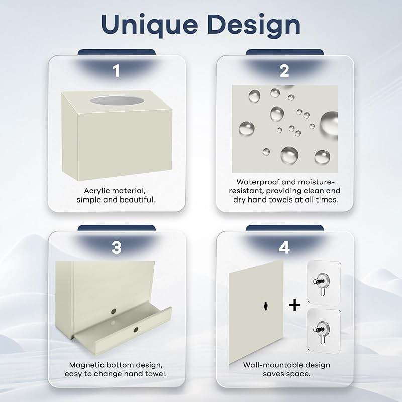 Acrylic Hand Towel Box Cover Compatible with Kleenex Disposable Hand Towels Wall-Mounted Paper Towel Dispenser Suitable for Tabletop, Bathroom, Car, and Office Use Valentine's Day Gifts (Beige) - Image 3