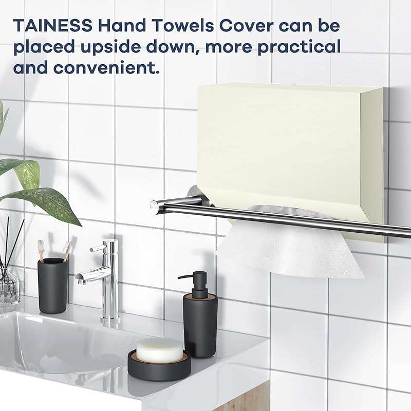 Acrylic Hand Towel Box Cover Compatible with Kleenex Disposable Hand Towels Wall-Mounted Paper Towel Dispenser Suitable for Tabletop, Bathroom, Car, and Office Use Valentine's Day Gifts (Beige) - Image 4