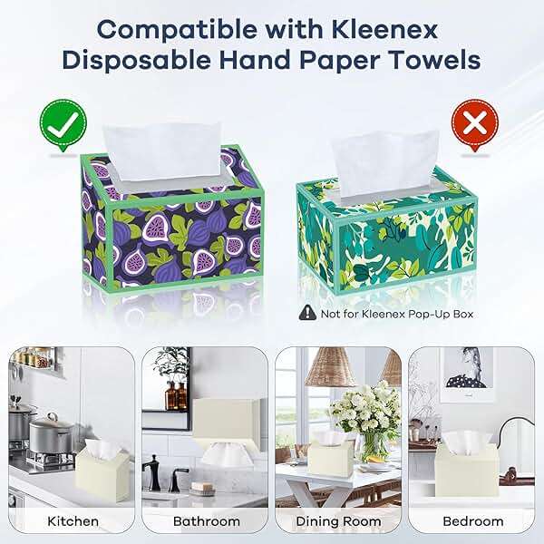 Acrylic Hand Towel Box Cover Compatible with Kleenex Disposable Hand Towels Wall-Mounted Paper Towel Dispenser Suitable for Tabletop, Bathroom, Car, and Office Use Valentine's Day Gifts (Beige) - Image 5