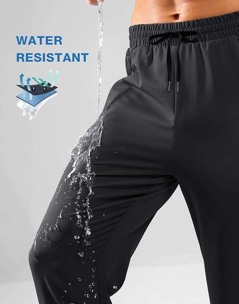 Pudolla Men's Lightweight Hiking Pants Quick Dry Outdoor Sweatpants with Zipper Pockets for Athletic Workout Casual Travel - Image 5