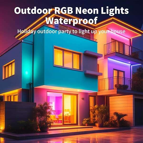 iNextStation RGB Neon LED Strip Lights, 16.4FT 12V Flexible Rope Lights Color Changing Multiple Modes Control with APP & Remote,IP65 Waterproof Neon Lights for Bedroom Decor - Image 4