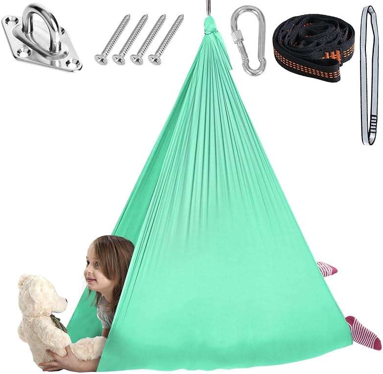 Chihee Sensory Swing Therapy Swing Hammock Indoor Outdoor for Kids,Hardware Included,Soft Breathable Nylon Cuddle Swing Joy Hammock for Child Adult with Autism,ADHD,Aspergers,Sensory Integration - Image 1