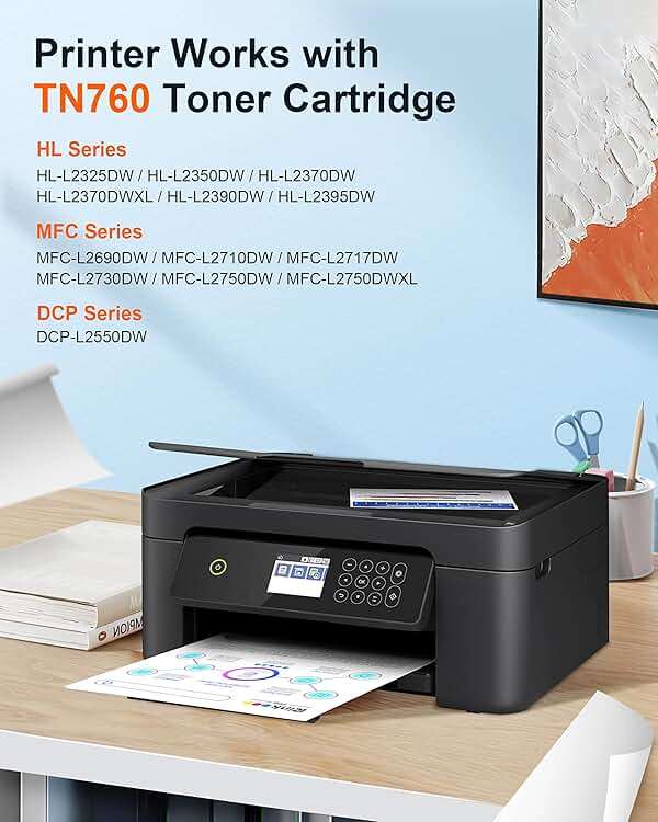 E-Z Ink Pro TN760 Toner for Brother Printer Replacement for Brother TN760 Toner TN-730/TN-760 TN730 to Use with HL-L2350DW HL-L2370DW HL-L2390DW HL-L2395DW MFC-L2710DW MFC-L2750DW Printer(4black) - Image 2