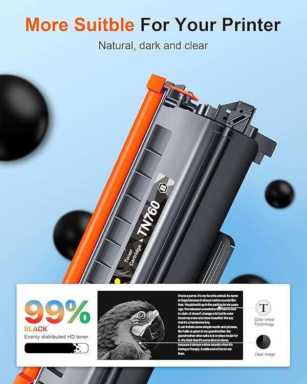 E-Z Ink Pro TN760 Toner for Brother Printer Replacement for Brother TN760 Toner TN-730/TN-760 TN730 to Use with HL-L2350DW HL-L2370DW HL-L2390DW HL-L2395DW MFC-L2710DW MFC-L2750DW Printer(4black) - Image 4