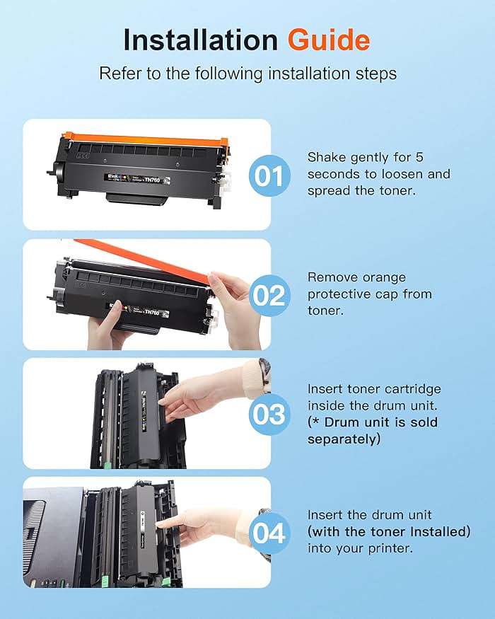 E-Z Ink Pro TN760 Toner for Brother Printer Replacement for Brother TN760 Toner TN-730/TN-760 TN730 to Use with HL-L2350DW HL-L2370DW HL-L2390DW HL-L2395DW MFC-L2710DW MFC-L2750DW Printer(4black) - Image 6