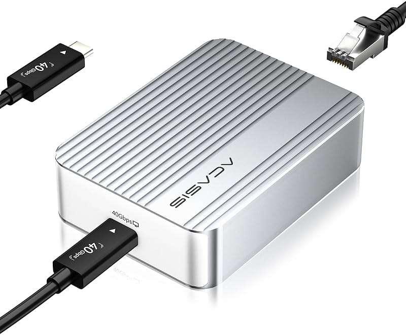ACASIS USB4 to10gb ethernet Adapter High-Speed USB C to Ethernet Adapter OnlyCompatibleThunderbolt3/4/5/USB4 Aluminum Housing10gb ethernet Adapter Supports10/5/2.5/1Gbps/100Mb/s for Mac/Windows/Linux - Image 1