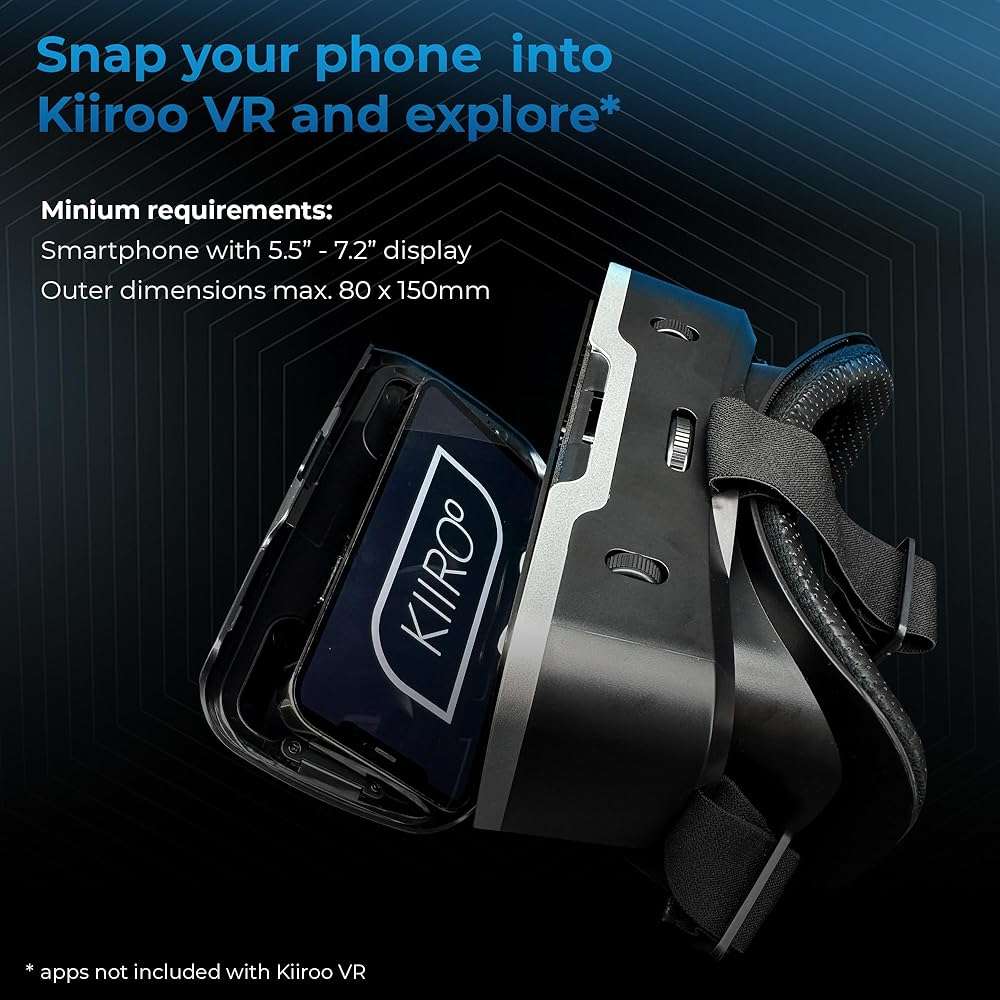 Kiiroo VR Phone Holder – Mobile VR Glasses for iPhone, Android & Windows, Fits 5.5"-7.2" Devices, Adjustable IPD & Focus, Glasses-Friendly, 40mm HD Aspherical Lens - Image 3