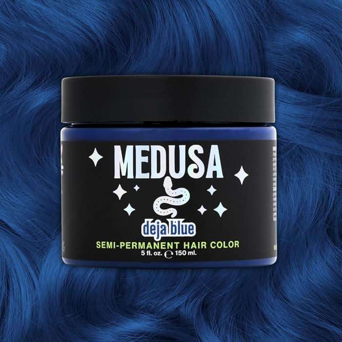 Medusa Semi-Permanent Hair Color, Vegan and Cruelty-Free Hair Dye, Last up to 24 Washes, Non-Damaging Conditioning Hair Color (Deja Blue, 5 fl oz) - Image 2