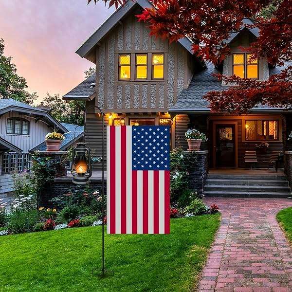 ESTTOP Heavy-Duty Garden Flag Stand with Shepherd's Hook Holder – Sturdy Metal Frame for 12x18 Inch Flags & String Lights, Weather-Resistant Outdoor Lawn, Patio, Yard Decorations - Image 8