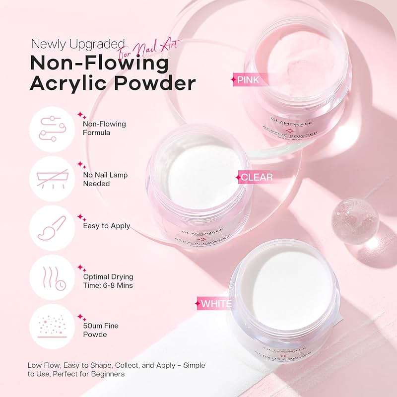 Glamonade Acrylic Nail Kit for Beginners: Professional Acrylic Nail Kit Set with Everything with Drill Powder Nail Art Starter Tech Kit at Home Salon Gift - Image 3