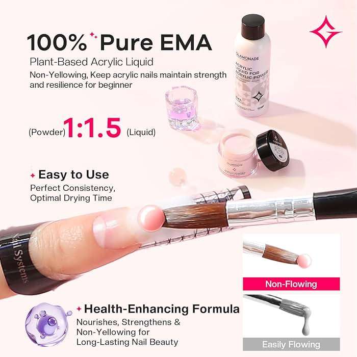 Glamonade Acrylic Nail Kit for Beginners: Professional Acrylic Nail Kit Set with Everything with Drill Powder Nail Art Starter Tech Kit at Home Salon Gift - Image 4